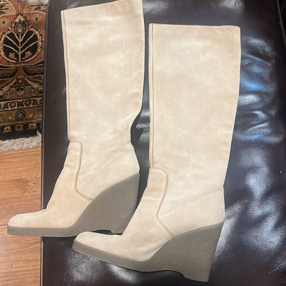 Calvin Klein Solidad suede boots. Cream color 7 medium. NWOT. - Picture 2 of 10